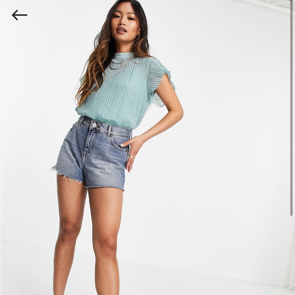 ASOS Mint Green Pleated Blouse